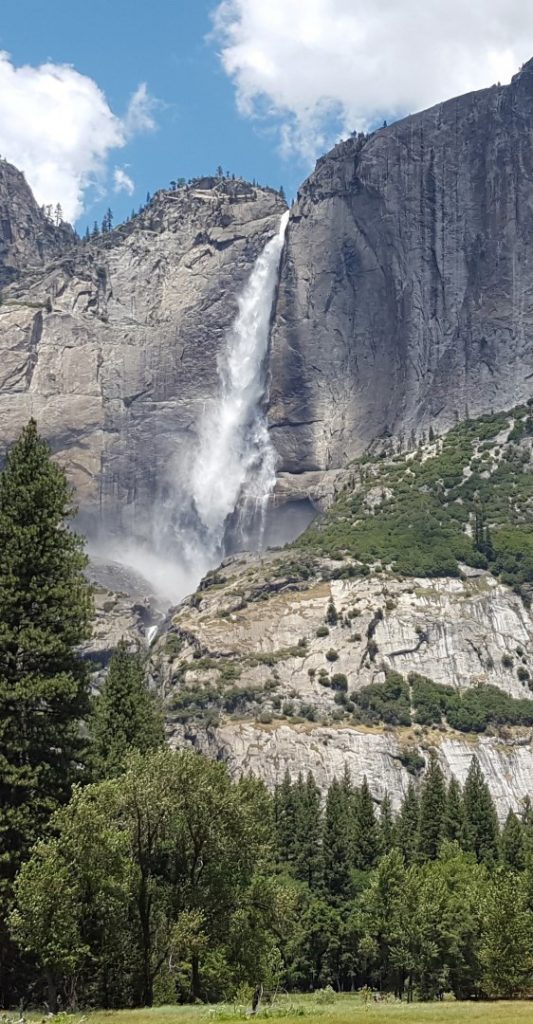 yosemite waterfall spring camping